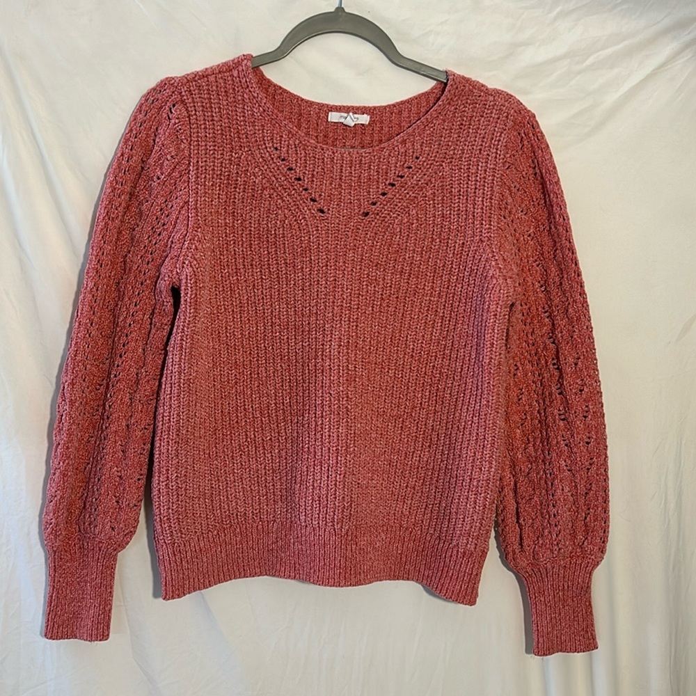 Maurice’s pink cable knit long sleeve crew neck sweater size XS